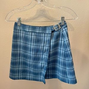 Brandy Melville John Galt Mini Skirt. Size: OS. Color: Blue.